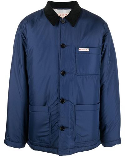 Marni Leichte Jacke mit Logo-Patch - Blau