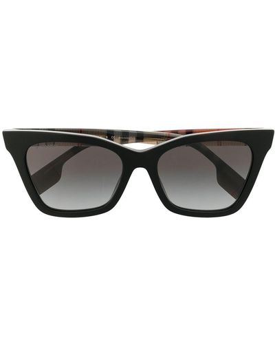 Burberry Elsa Vintage-check Sunglasses - Black