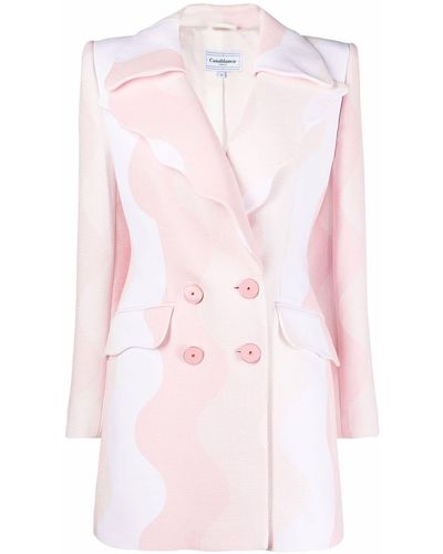 Casablanca Wavy Lapel Suit Dress - Pink