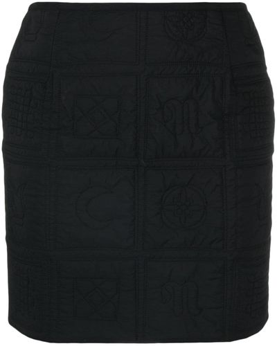 Nanushka High-waist Quilted Miniskirt - Black