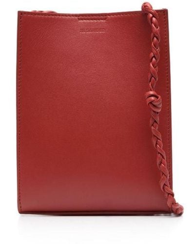 Jil Sander Debossed-logo Shoulder Bag - Red