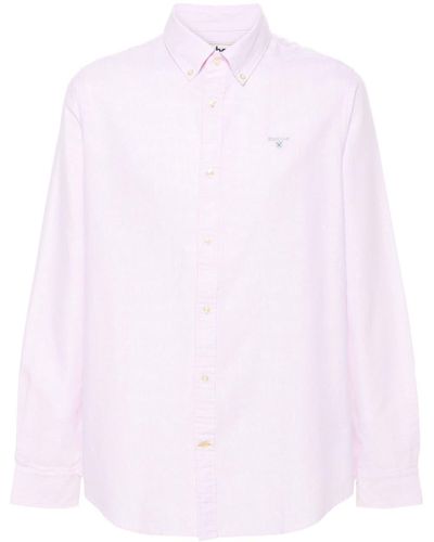 Barbour Logo-embroidered Striped Shirt - Pink