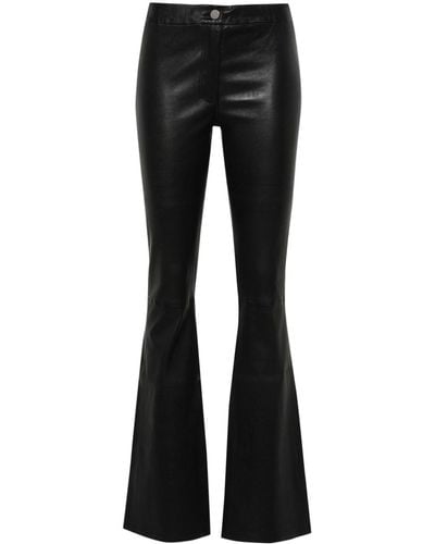 Arma High-waist Leather Trousers - Black