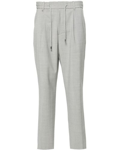BOSS Tapered-leg Virgin Wool Pants - Grey