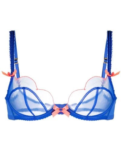 Agent Provocateur Lorna Underwired Tulle Bra - Blue