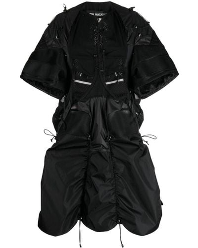 Junya Watanabe Abito midi con ruches - Nero