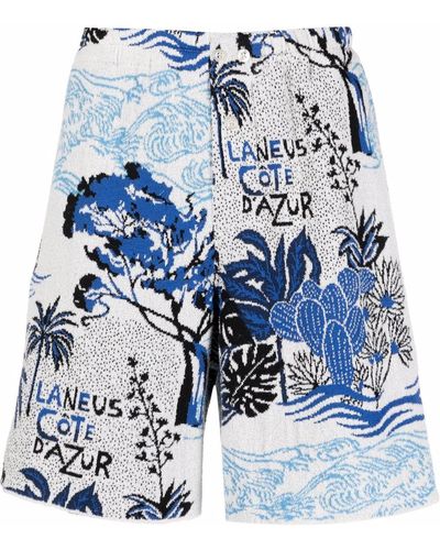 Laneus Bermuda Shorts Met Elastische Taille - Wit