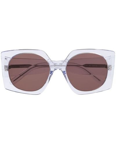 Courreges Oversized Geometric-frame Sunglasses - Natural