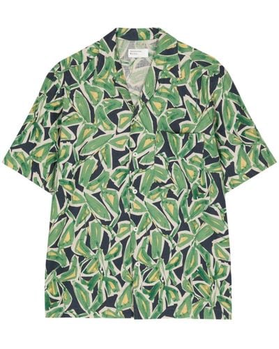 Universal Works Artist Flower Linen-cotton Shirt - Green