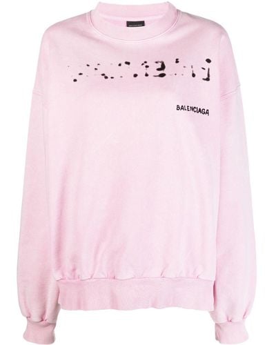 Balenciaga Sweater Met Logoprint - Roze