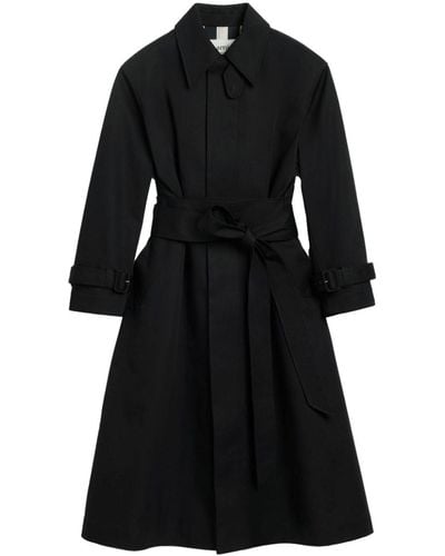 Ami Paris Belted Cotton Trench Coat - Black