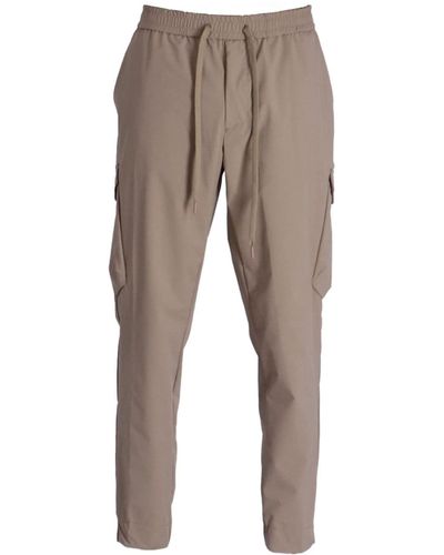 BOSS Tapered-leg Cotton Cargo Trousers - Grey