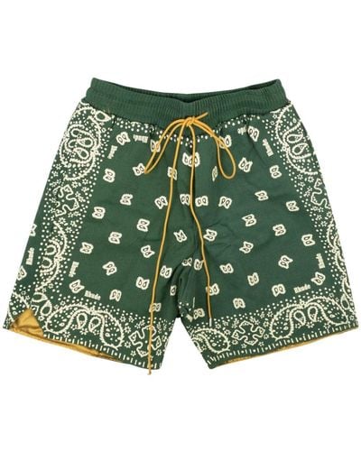 Rhude Shorts Met Print - Groen