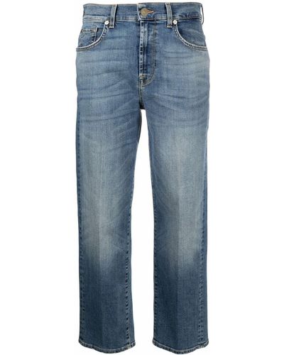7 For All Mankind Jeans im Cropped-Design - Blau