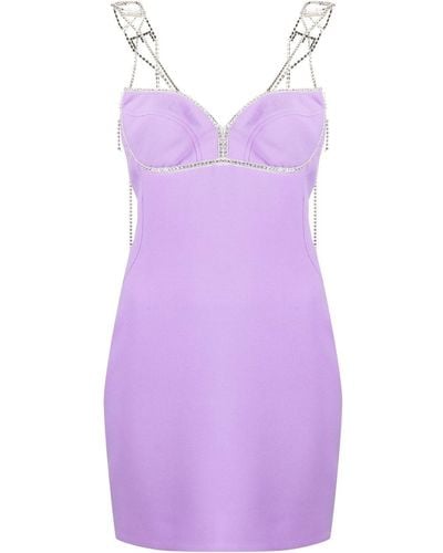 Philipp Plein Cady Crystal-embellished Mini Dress - Purple