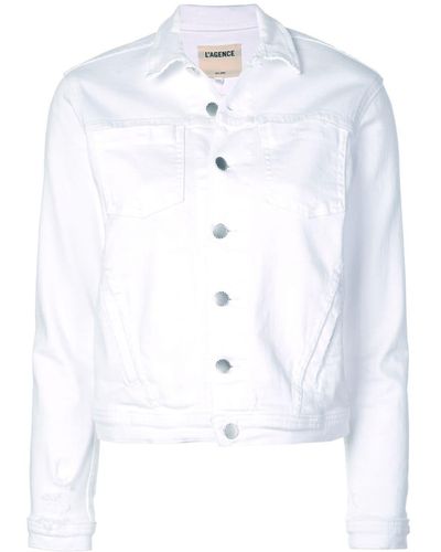 L'Agence Veste en jean classique - Blanc