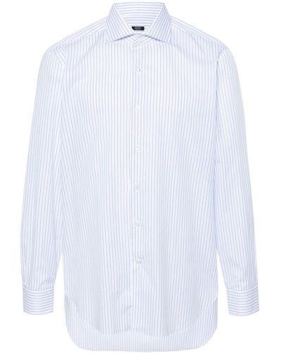 Barba Napoli Striped Cotton Shirt - White