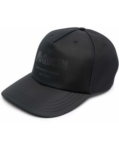 Alexander McQueen Hat Tonal Graffiti Black