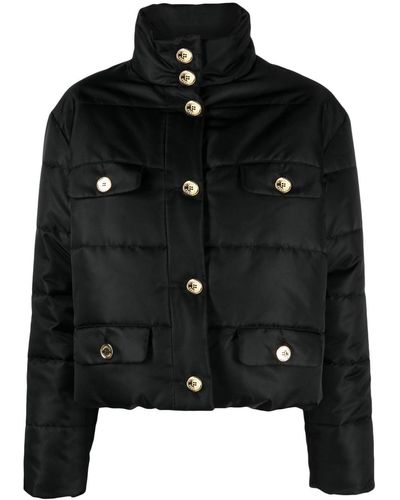 Moschino Button-up Puffer Jacket - Black