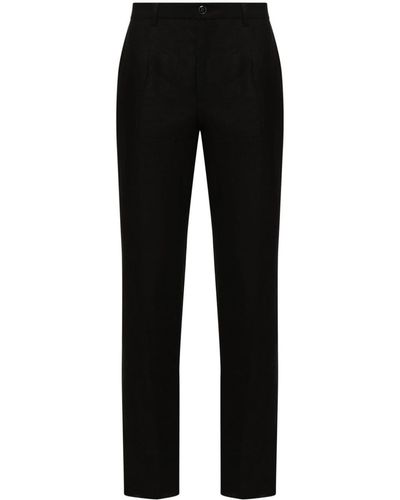 Dolce & Gabbana Schmale Leinenhose - Schwarz