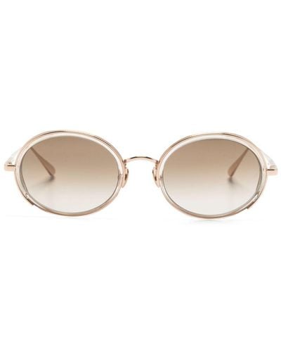 Linda Farrow FinnSonnenbrille mit ovalem Gestell - Natur