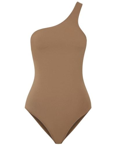 12 STOREEZ One-shoulder Backless Swimsuit - Brown