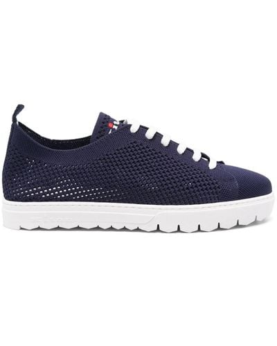 Kiton Logo-embroidered Knitted Trainers - Blue