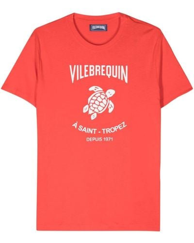 Vilebrequin T-Shirt mit Logo-Stempel - Pink