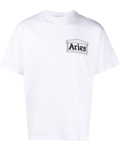 Aries Camiseta con logo estampado - Blanco