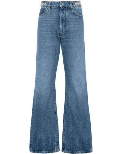 Rabanne Signature Straight-Leg-Jeans mit hohem Bund - Blau