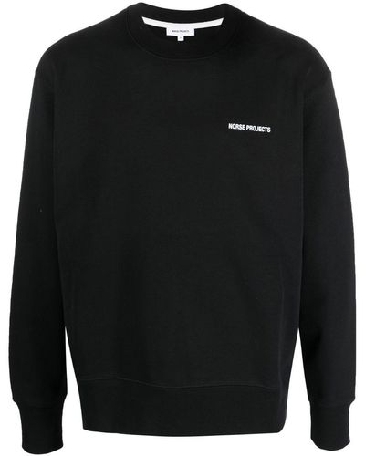 Norse Projects Logo-print Long-sleeve Sweatshirt - Black