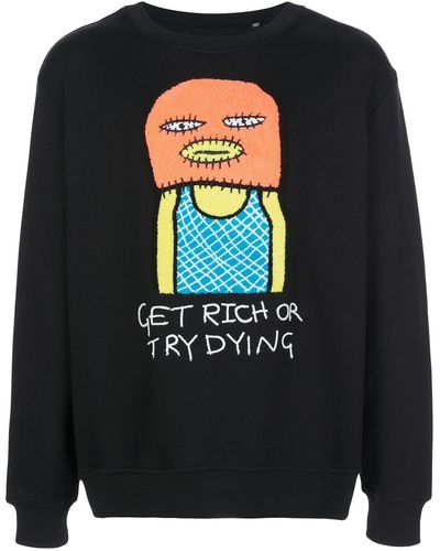 Haculla Get Rich Embroidered Sweatshirt - Black