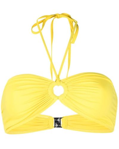 Isabel Marant Top de bikini con cuello halter - Amarillo