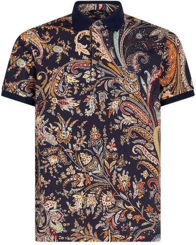 Etro Poloshirt Met Paisley-print - Zwart