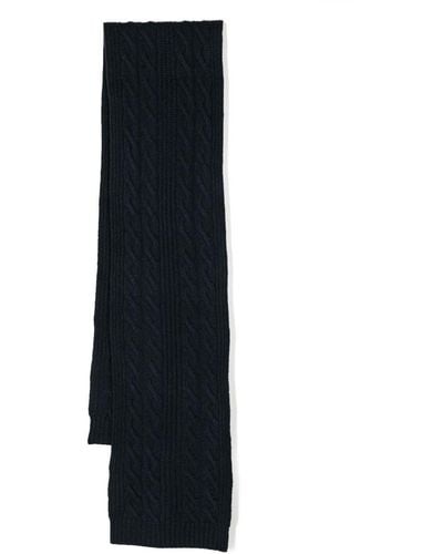 N.Peal Cashmere Cable-knit Cashmere Scarf - Black