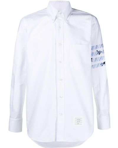 Thom Browne 4-bar Cotton Shirt - White