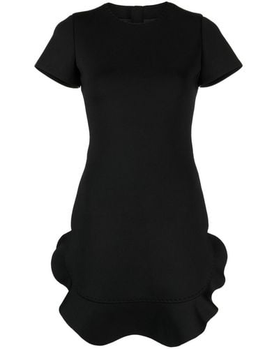 Cynthia Rowley Flounce-hem Short-sleeved Dress - Black