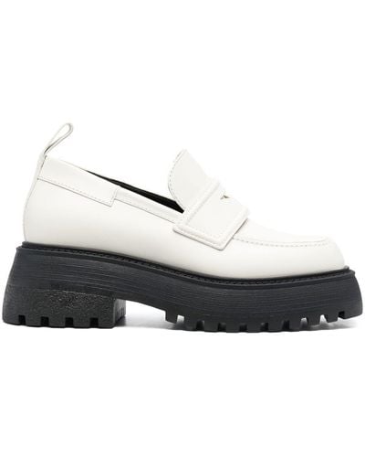 3Juin Platform 40mm Leather Loafers - White