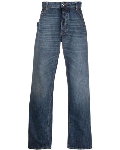 Bottega Veneta High-Waist-Jeans mit mittlerer Waschung - Blau