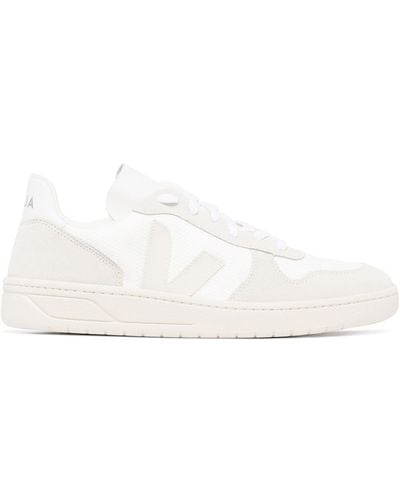 Veja Https://www.trouva.com/it/products/-white-natural-pierre-v-10-suede-and-mesh-basketball-sneaker - Bianco