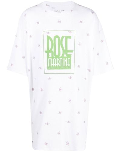 Martine Rose T-shirt mi-long à logo imprimé - Vert