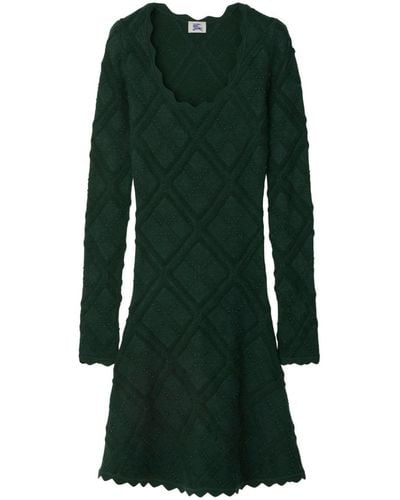 Burberry Aran Long-sleeve Knitted Dress - Green