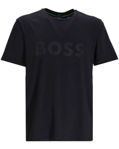BOSS Active T-Shirt mit Logo-Print - Schwarz