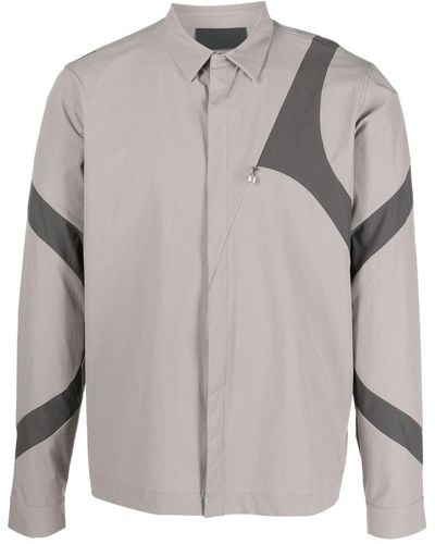HELIOT EMIL Camisa Anhydrous con paneles - Gris