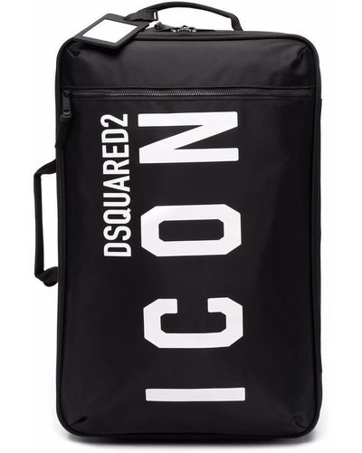DSquared² ディースクエアード Icon ロゴ スーツケース - ブラック