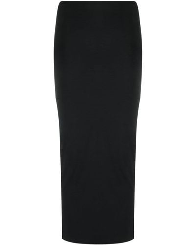 Totême Side-slit Knitted Midi Skirt - Black