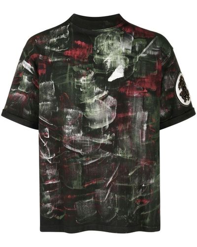 Roberto Cavalli ブラッシュパターン Tシャツ - ブラック