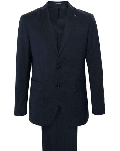 Tagliatore Notched-lapels Single-breasted Suit - Blue