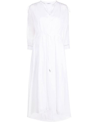 Peserico Robe-chemise à lien de resserrage - Blanc