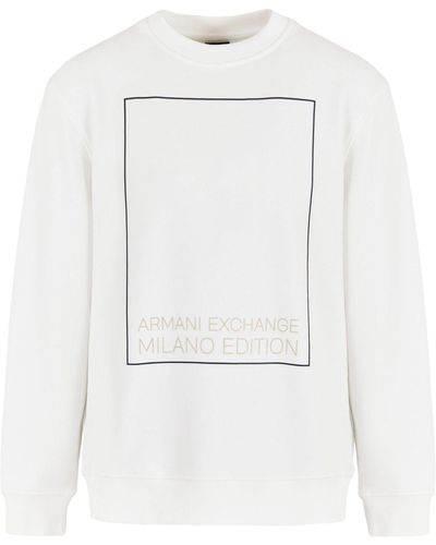 Armani Exchange Sweatshirt mit Logo-Print - Weiß